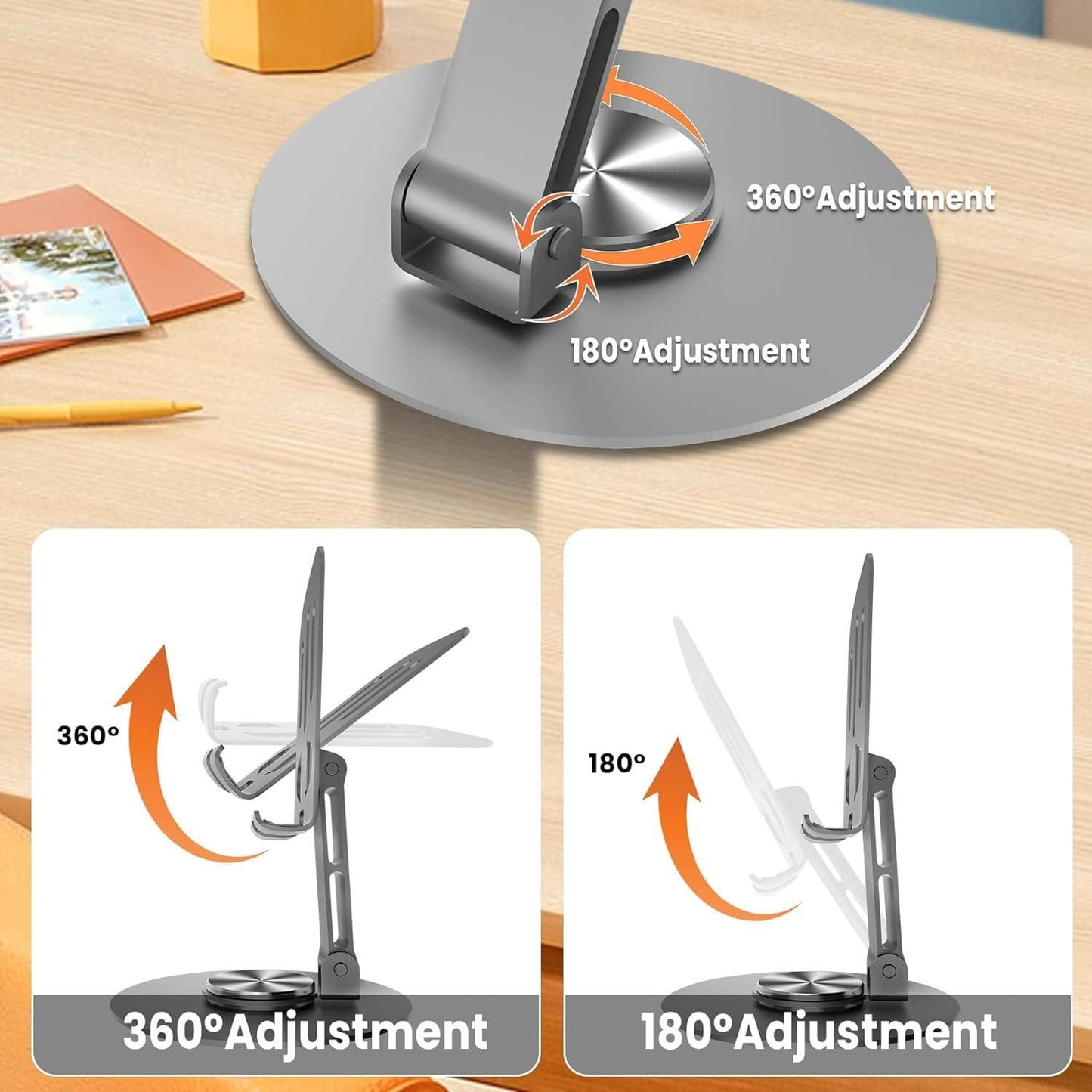 Aluminium 360° Rotatable Phone/Tablet Stand